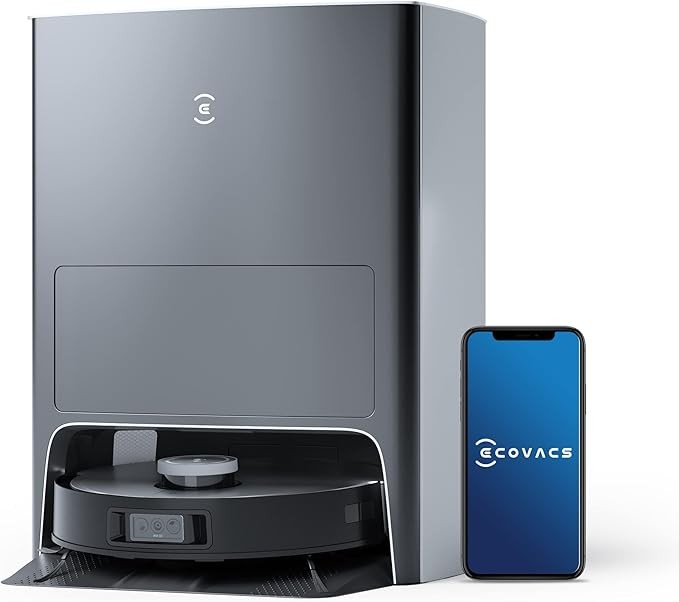 ECOVACS DEEBOT X1 Omni Robot Vacuum and Mop Combo with Self-Emptying, Auto-Wash, Auto-Refill and Auto-Hot Air Drying, 5000Pa Suction, AIVI 3D Obstacle Avoidance, Built-in YIKO Voice Assistant, Black