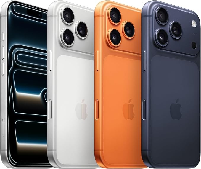 Apple iPhone 17 Pro 512GB: 6.3-inch display with ProMotion up to 120Hz, A19 Pro chip, Prodigious battery life, Pro Fusion camera system with Center Stage front camera; Cosmic Orange